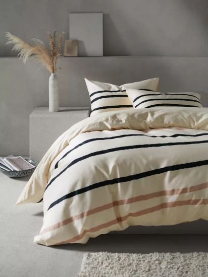 Linear Organic Cotton Duvet Cover Set