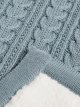 Cable Knit Sherpa Fleece Baby Blanket,Cadet Blue