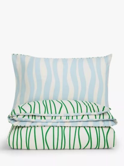 Ripple Stripe Reversible Pure Cotton Duvet Cover Set