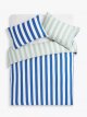 Block Stripe Reversible Pure Cotton Duvet Cover Set