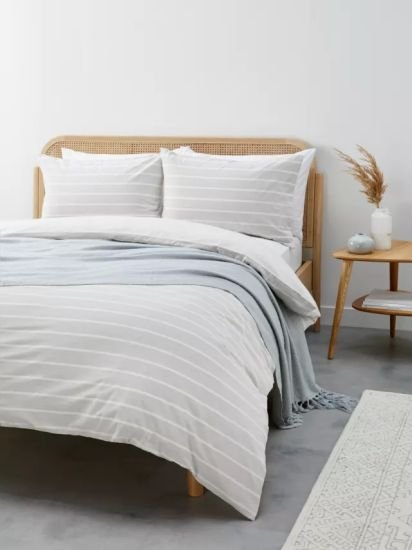 Pyjama Stripe Duvet Cover Set,Natural